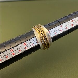 Premier Designs Silver and Gold Ring, size 8.5